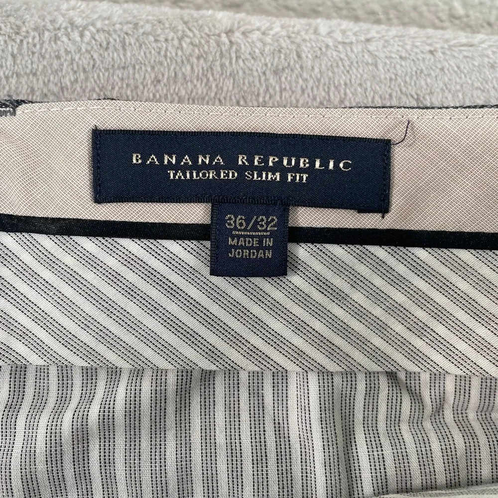 Banana Republic Tailored Slim Fit Dress Pants Men 36x31 Grey 100% Wool NWOT $138